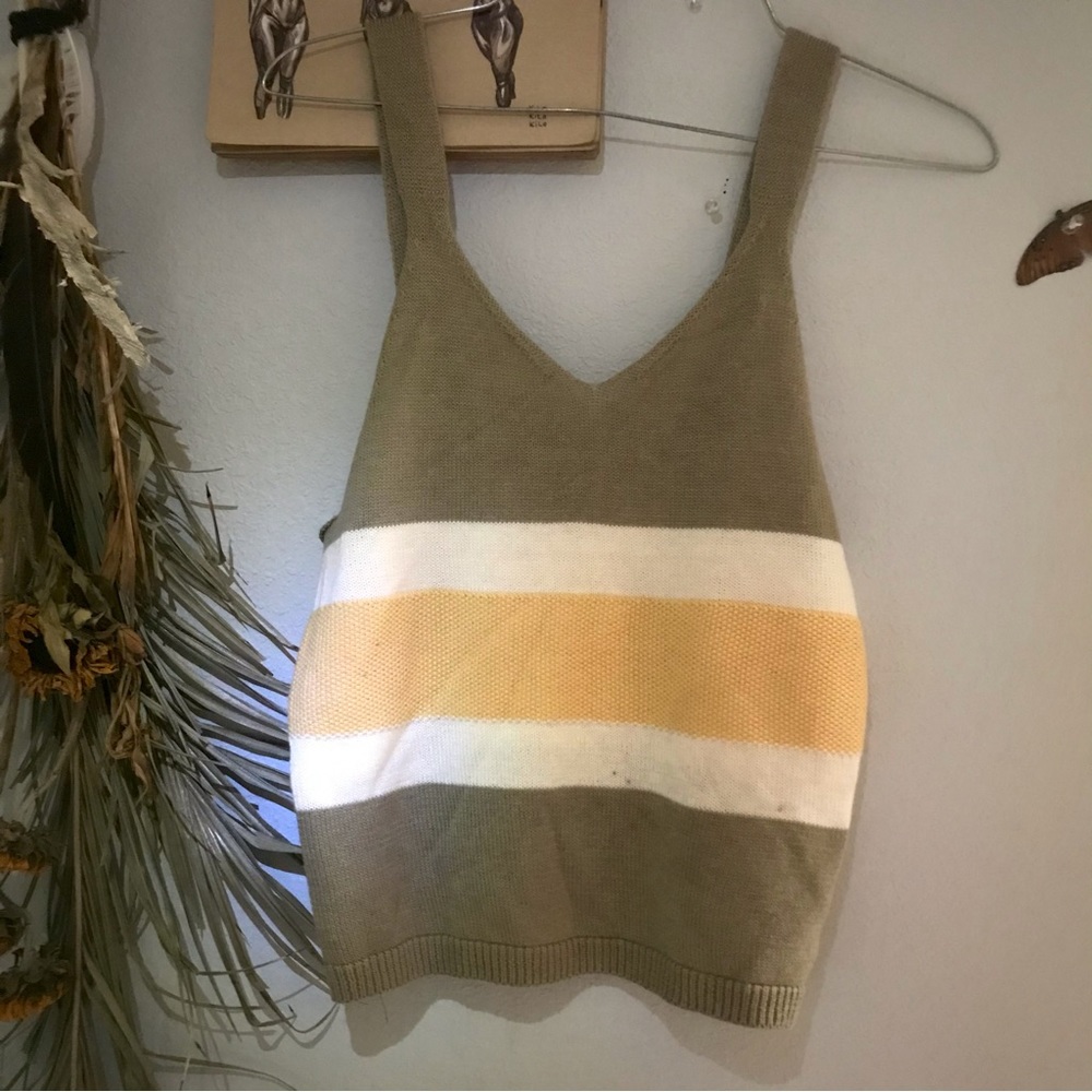 Hippie rose knit tank top